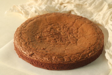 Home baked fudgy chocolate brownie