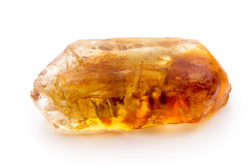 Brown caramelized sugar on white background.