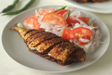 Ayala Meen fry or Mackerel fish fry. Spicy fish fry prepared in South Indian style. Mackerel fish...