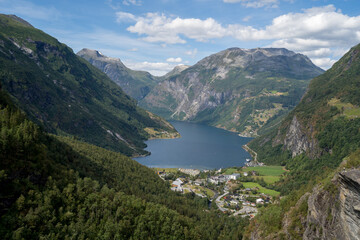 Geiranger Norway from the mountains