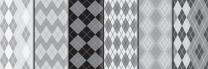 Check plaid seamless set argyle pattern.