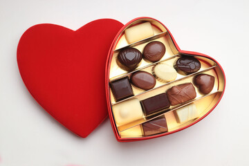 Valentine chocolates in gift box