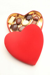 Valentine chocolates in gift box
