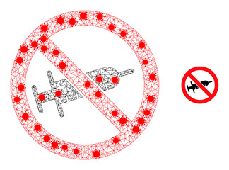 Obraz premium Net no syringe drugs with outbreak style. Polygonal wireframe no syringe drugs image in low poly style with organized linear items and red infection items.