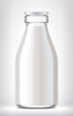 Glass Bottle on background. 