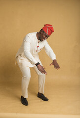 Yoruba Culturally Dressed Business Man Dancing
