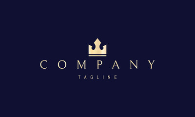 Vector golden logo on which an abstract image of the royal crown.