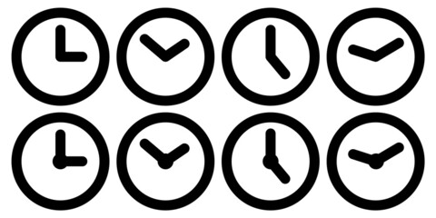 Set of clock icon. Vector illustration. Clock symbol for web site design.