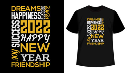 New Year typography t shirt Design