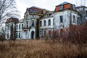 old abandoned manor. An old castle uninhabited abandoned