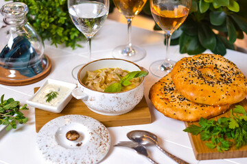 Dishes of Eastern cuisine: dumplings small