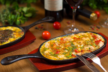 Dishes of Eastern cuisine: chicken.