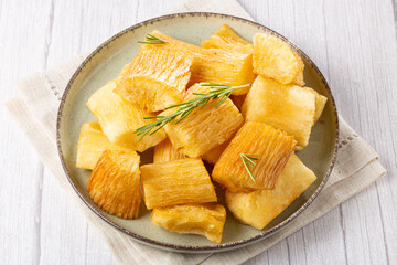Fried cassava. Cassava, traditional Brazilian food.