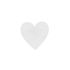 Isolated on pure white background wooden heart of white color 