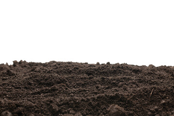 Black land for plant isolated on white background.