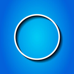 Rec, musical simple icon. Flat desing. White icon with shadow on blue background.ai