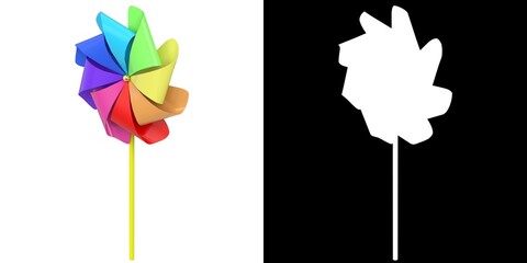 3D rendering illustration of a pinwheel