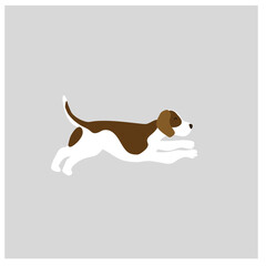 Dog. Cute vector puppy with brown. Illustration for print design, postcards, stickers, design.
