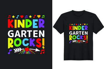 Kindergarten Rocks! T-Shirt Design, Posters, Greeting Cards, Textiles, and Sticker Vector Illustration