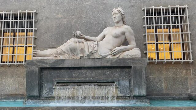 The Dora river fountain in Torino 