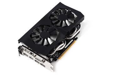Modern GPU video Card on white background