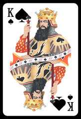 King of Spades playing card - Colorful original design.