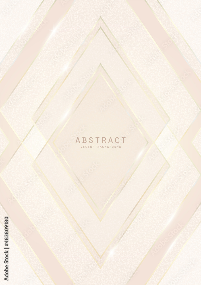 Wall mural vector abstract shiny luxury background in light soft colors with golden lines, glitter and diamond-