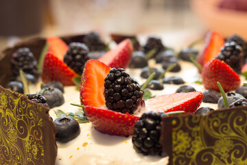 cake with berries