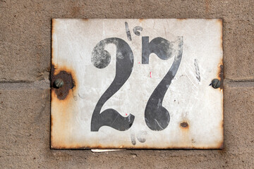 Close Up House Number 27 At Amsterdam The Netherlands 28-1-2022