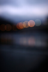 City lights in the evening