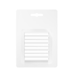 Alkaline batteries mockup. Vector illustration isolated on white background. Perfect for the presentation of your product. EPS10.	