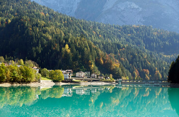 Fototapeta premium Lake Santa Caterina or Auronzo Lake in the province of Belluno, Italy