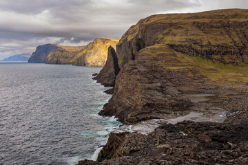 View of the coastline, Faroe Islands.