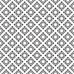 Fototapeta premium Black and white surface pattern texture. Bw ornamental graphic design. Mosaic ornaments. Pattern template. Vector illustration.