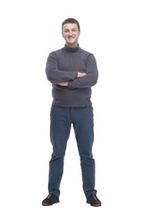 Naklejka premium in full growth. young man in casual clothes.