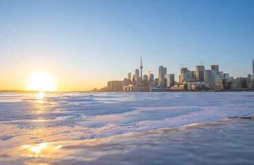 sunset over the city