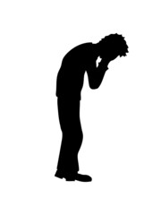 Depression stehend weinen 