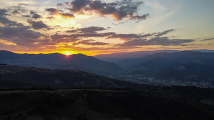 Fototapeta na wymiar Beautiful Hills in Sunset