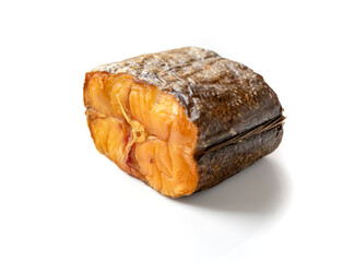 smoked fish isolated on white
