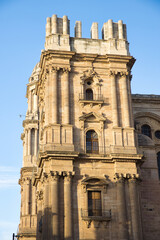 Fototapeta na wymiar exterior of the cathedral of Malaga