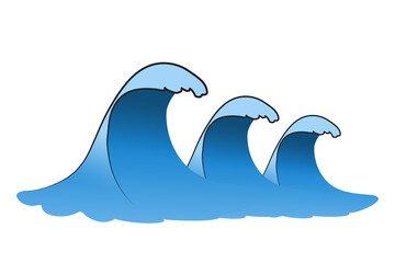 Wave illustration with three prongs