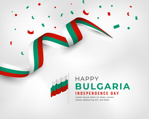 Obraz premium Happy Bulgaria Independence Day September 22th Celebration Vector Design Illustration. Template for Poster, Banner, Advertising, Greeting Card or Print Design Element
