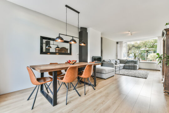 Dining room interior in modern urban appartment