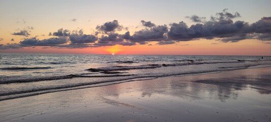 Sunset Reflections over the ocean