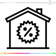 Line icon for household accounts illustrations with editable strokes. This vector graphic has customizable stroke width.