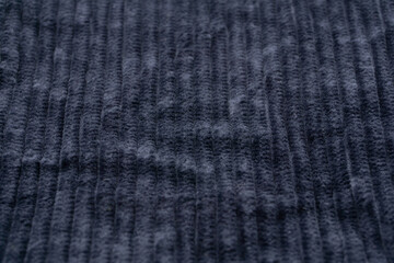 Navy blue fabric velvet texture close up