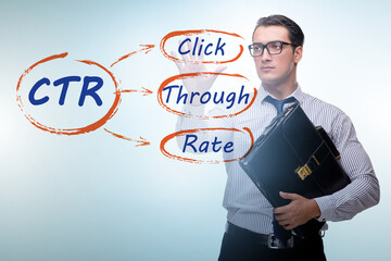 CTR click through rate concept with business people
