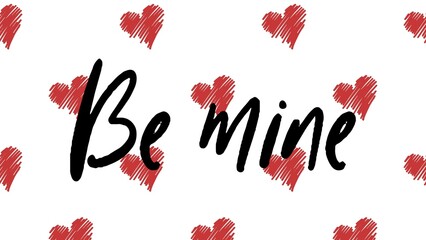 Valentine's day gift cart with be mine text. Love related items. Home decoration printable.