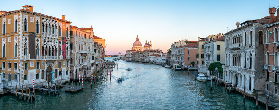 Sunset panorama at the Grand Canal, Venice, Italy