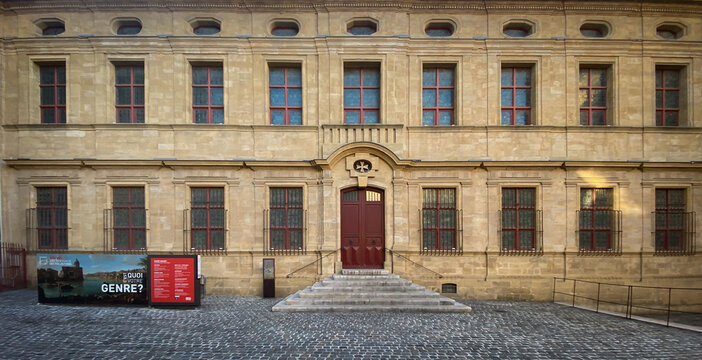 Facade of the Musee Granet, a museum in the Mazarin district in Aix-en-Provence, France devoted to painting, sculpture and archeology